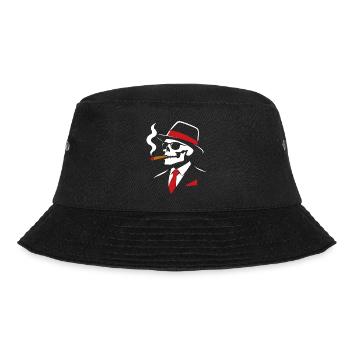 Noir-Skelett mit Zigarre - Bucket Hat - Schwarz - Vorne