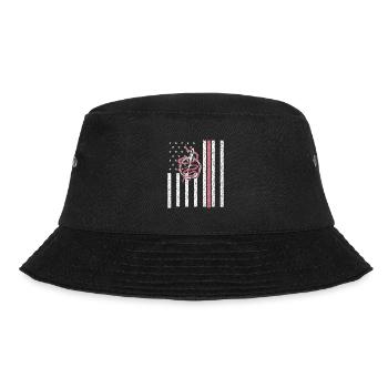 Kreuzstich Stickerei - Tiny X Marks Huge Patience - Bucket Hat - Schwarz - Vorne