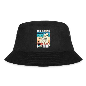 This is Some Boo Sheet Spruch Vintage Fu Halloween - Bucket Hat - Schwarz - Vorne