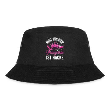 Prinzessin – Pinke Glitzer Krone mit High Heel - Bucket Hat - Schwarz - Vorne