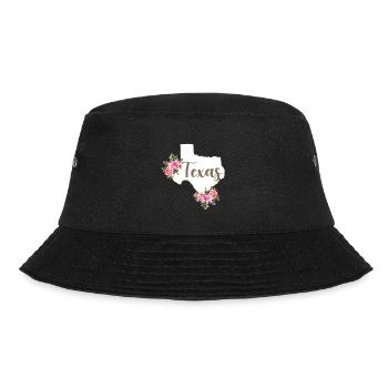 Texas Karte Blumen Floral Western Cowgirl Texas - Bucket Hat - Schwarz - Vorne