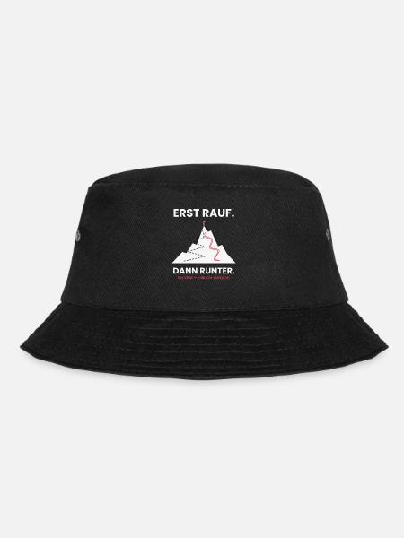Erst rauf, dann runter | Skitour - Bucket Hat - Schwarz