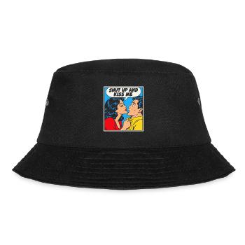 Shut Up And Kiss Me Küss Mich Einfach Valentinstag - Bucket Hat - Schwarz - Vorne