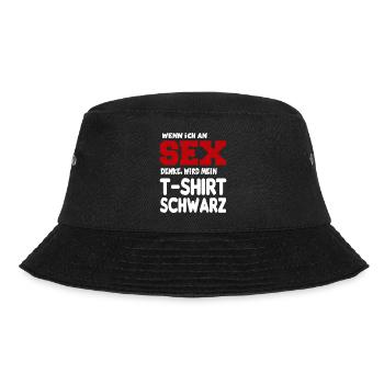 An Sex denken Erotik Sprüche Fun Lustig - Bucket Hat - Schwarz - Vorne