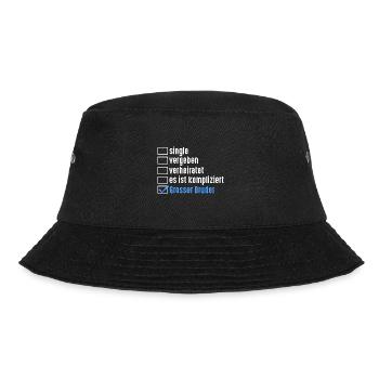 Geschwister Familie Brüder Bruder - Bucket Hat - Schwarz - Vorne - Lela (165cm)