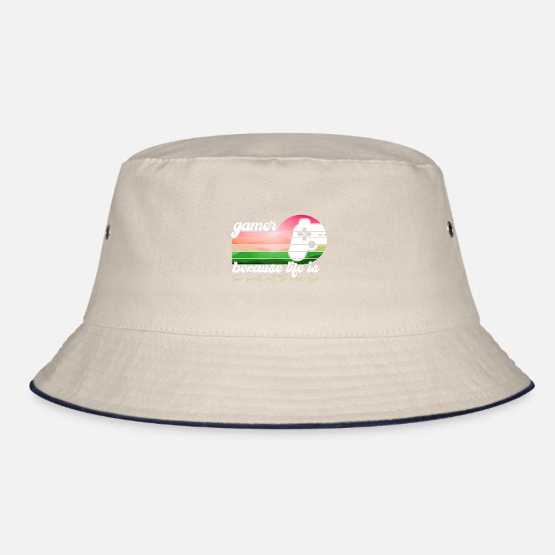 Joyable Tropical Amusing Gaming Illustration Bucket Hat