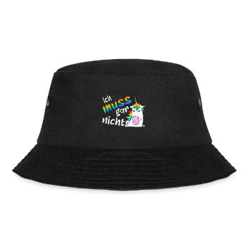 Lustiges böses Einhorn, ich muss gar nichts - Bucket Hat - Schwarz - Vorne - Lela (165cm)