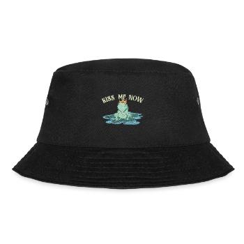 Küsse mich sofort - Valentinstag Flirt - Bucket Hat - Schwarz - Vorne - Lela (165cm)