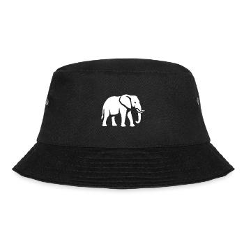 Elefant - Großwild, Stoßzahn, Elfenbein - Bucket Hat - Schwarz - Vorne - Lela (165cm)