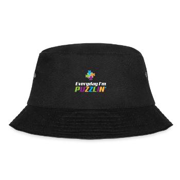 Alltagssprüche für Puzzle-Fans - Bucket Hat - Schwarz - Vorne - Lela (165cm)