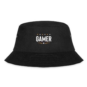 Gamer Beruf - Bucket Hat - Schwarz - Vorne - Lela (165cm)