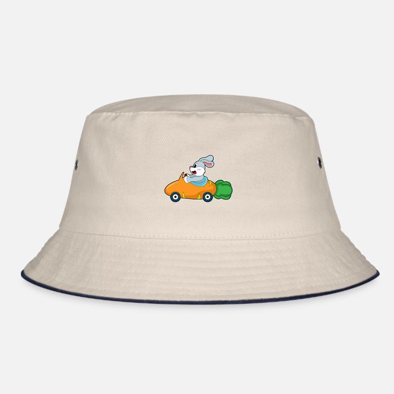 Rabbit Carrot Car Bucket Hat