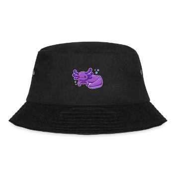 Lavendel Axolotl Design für Axolotl-Liebhaber - Bucket Hat - Schwarz - Vorne - Lela (165cm)