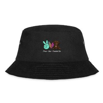 Chocolate Labrador Retriever Hund - Bucket Hat - Schwarz - Vorne - Lela (165cm)