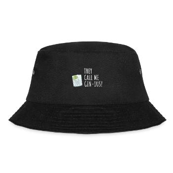 Gin Spruch They call me Gin-ius - Bucket Hat - Schwarz - Vorne - Lela (165cm)