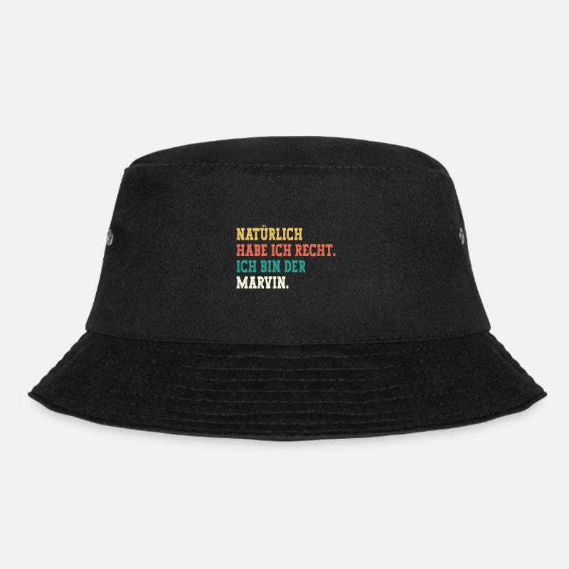 Marvin Lustiger Spruch Vorname Name Marvin - Bucket Hat - Schwarz