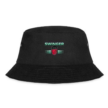 Kettlebell Bodybuilder Muskel Gym Sportler - Bucket Hat - Schwarz - Vorne - Lela (165cm)