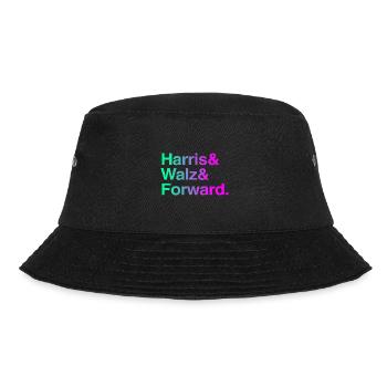 Kamala Harris & Tim Walz 2024 Support Shirt - Bucket Hat - black - Front - Lela (165cm)
