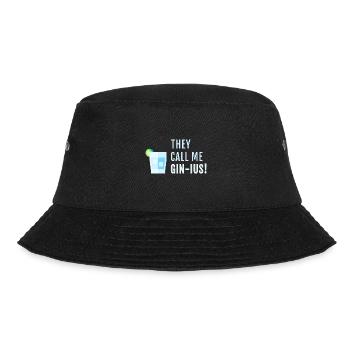 Gin Spruch They call me Gin-ius - Bucket Hat - Schwarz - Vorne - Lela (165cm)