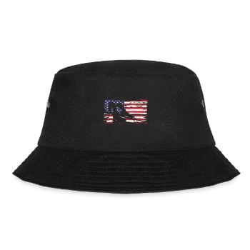 Amerikanische Flagge mit Billardspieler - Bucket Hat - Schwarz - Vorne - Lela (165cm)