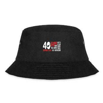 40. Geburtstag - schnellster im Verkehr - Bucket Hat - Schwarz - Vorne - Lela (165cm)