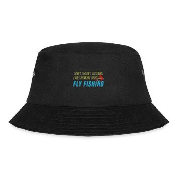 Nachdenken über Fliegenfischen Hobby Fischer - Bucket Hat - Schwarz - Vorne - Lela (165cm)