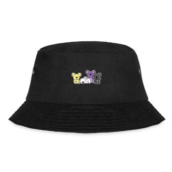Nichtbinäre Flagge Koala Design für stolze Enbys - Bucket Hat - Schwarz - Vorne - Lela (165cm)