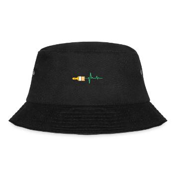 Herzschlag Pinsel Design für Maler und Lackierer - Bucket Hat - Schwarz - Vorne - Lela (165cm)