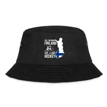 Finnland Hockey Grafik - Bucket Hat - Schwarz - Vorne - Lela (165cm)
