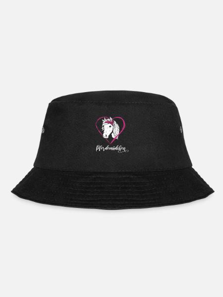 Pferdemädchen Pferde Herz Geschenkidee - Bucket Hat - Schwarz