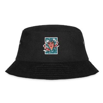 Girls with Koi - Bucket Hat - black - Front - Lela (165cm)
