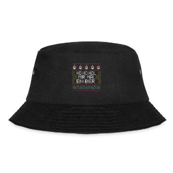 Ho Hol mir mal ein Bier Ugly Christmas Xmas Idee - Bucket Hat - Schwarz - Vorne - Lela (165cm)