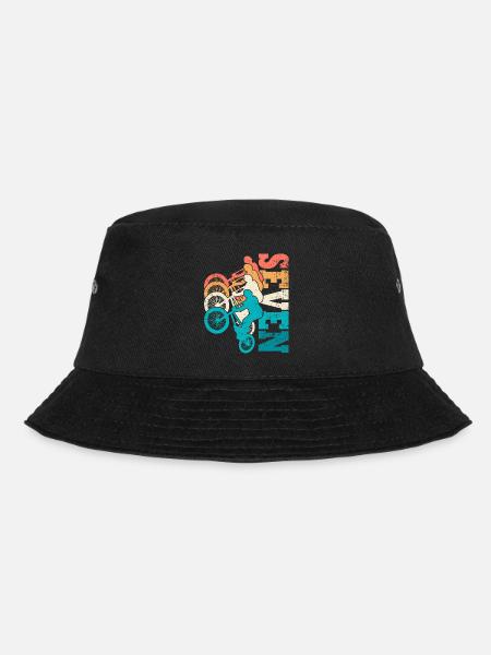 7. Geburtstag Bmx Fahrrad 7 Jahre Geschenk - Bucket Hat - Schwarz