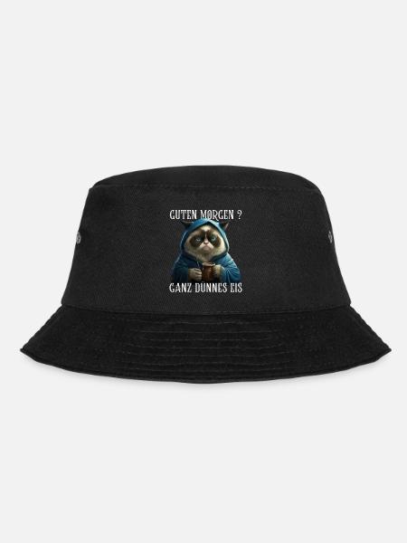 Guten Morgen Ganz dünnes Eis - Katze - Bucket Hat - Schwarz