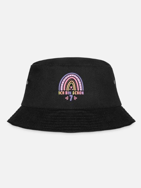 Ich bin schon 7 - 7 Geburtstag Mädchen Geschenk - Bucket Hat - Schwarz