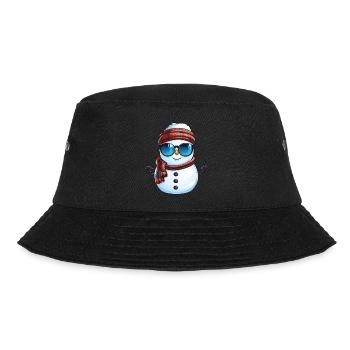 Cooler Schneemann mit Sonnenbrille Winter Design - Bucket Hat - Schwarz - Vorne - Lela (165cm)