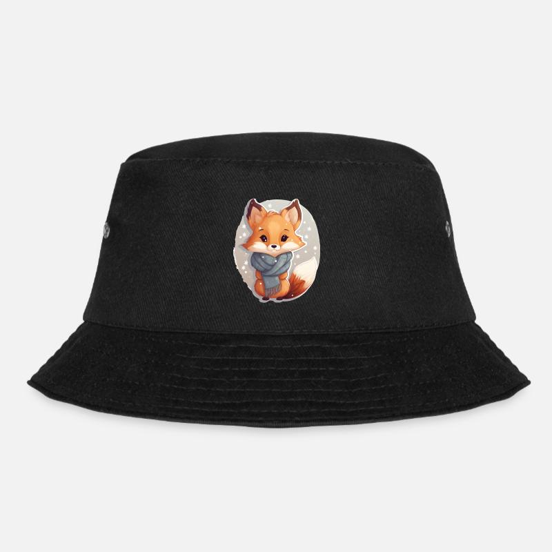 Fuchs im Winter - Bucket Hat - Schwarz