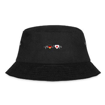 Japaner Deutscher Deutschland Japan Herzschlag - Bucket Hat - Schwarz - Vorne - Lela (165cm)