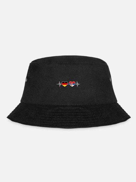 Herzschlag Deutschland Serbien - Bucket Hat - Schwarz