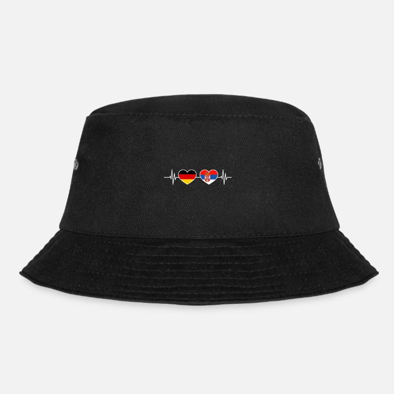 Herzschlag Deutschland Serbien - Bucket Hat - Schwarz