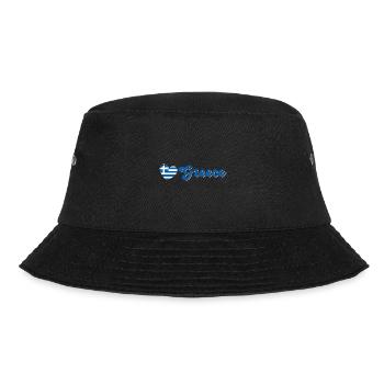 Griechische Flagge National Balkan Urlaub Reise - Bucket Hat - Schwarz - Vorne - Lela (165cm)