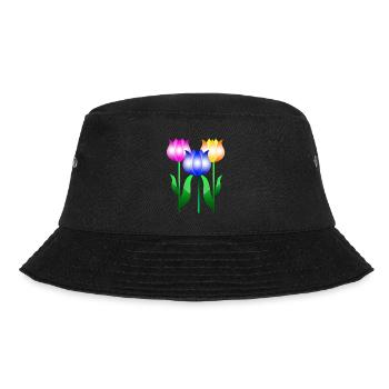 Tulip Flowers - Bucket Hat - black - Front - Lela (165cm)
