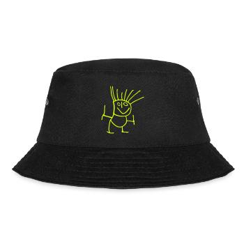 Strichmaennchen Manu rot - Bucket Hat - Schwarz - Vorne - Lela (165cm)