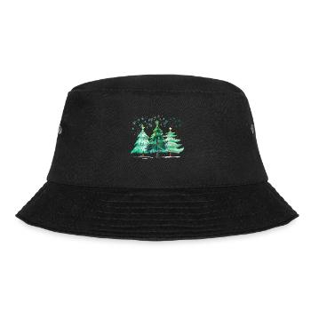 Weihnachtsbäume, Leoparden-Weihnachtsbäume, Winter - Bucket Hat - Schwarz - Vorne - Lela (165cm)