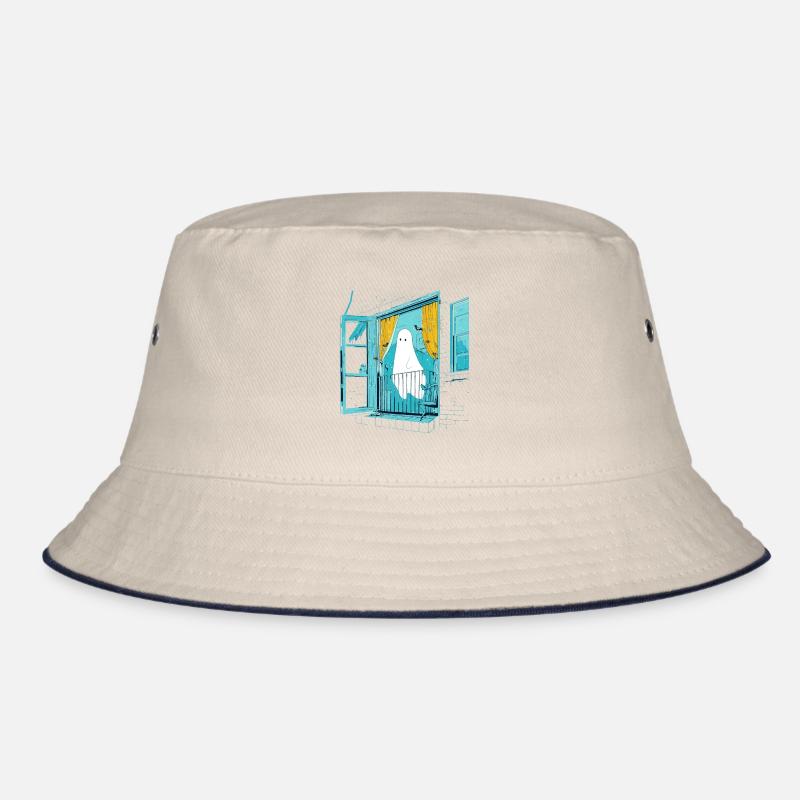 Spooky Ghost in the Window, Boo in the Window Bucket Hat