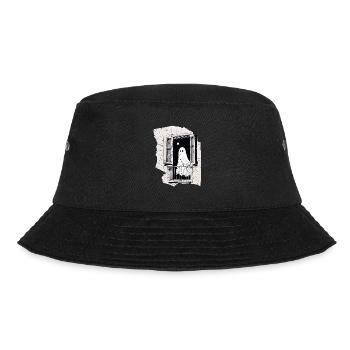 Spooky Ghost in the Window vintage, Buh, Halloween - Bucket Hat - Schwarz - Vorne - Lela (165cm)