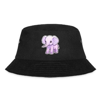 Baby Elefant Kawaii - Bucket Hat - Schwarz - Vorne - Lela (165cm)