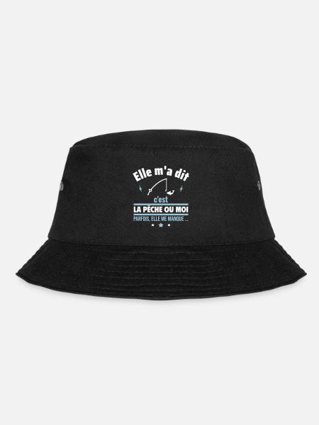 Elle m'a dit c'est la pêche ou moi,Cadeau pêcheur - Bob - noir