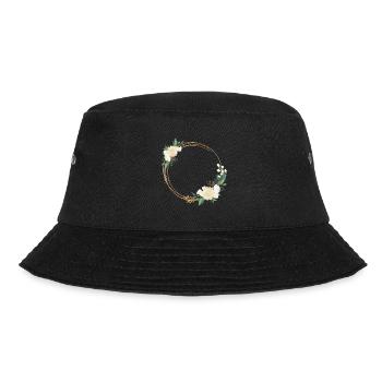 Flowers Wreath White Roses Personalizable - Bucket Hat - black - Front - Lela (165cm)