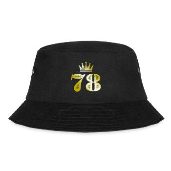 78 Zahl Krone Gold - Bucket Hat - Schwarz - Vorne - Lela (165cm)